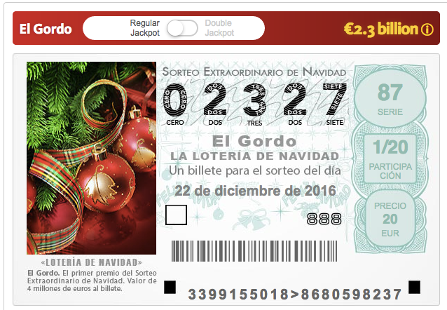 Spanish Christmas Lottery ticket