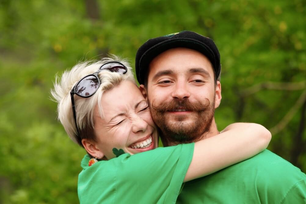 Irish couple celebrating St Patrick's Day