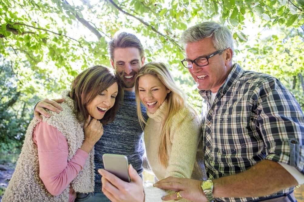 Family of four checking their Irish ancestors online