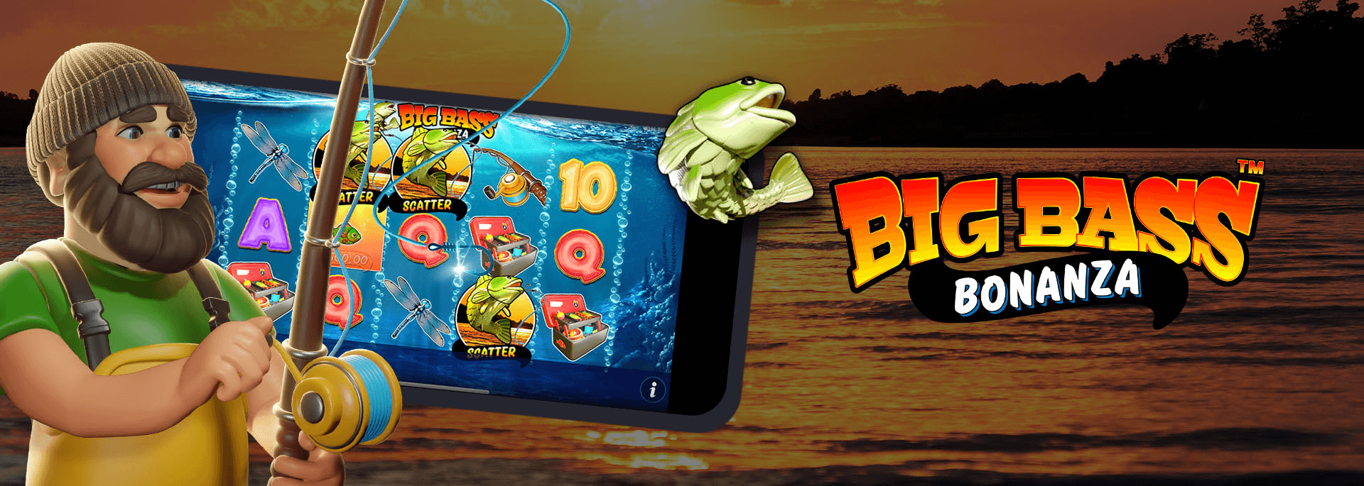 Big Bass Bonanza Big Bass Bonanza casino game on mobile with character fishing