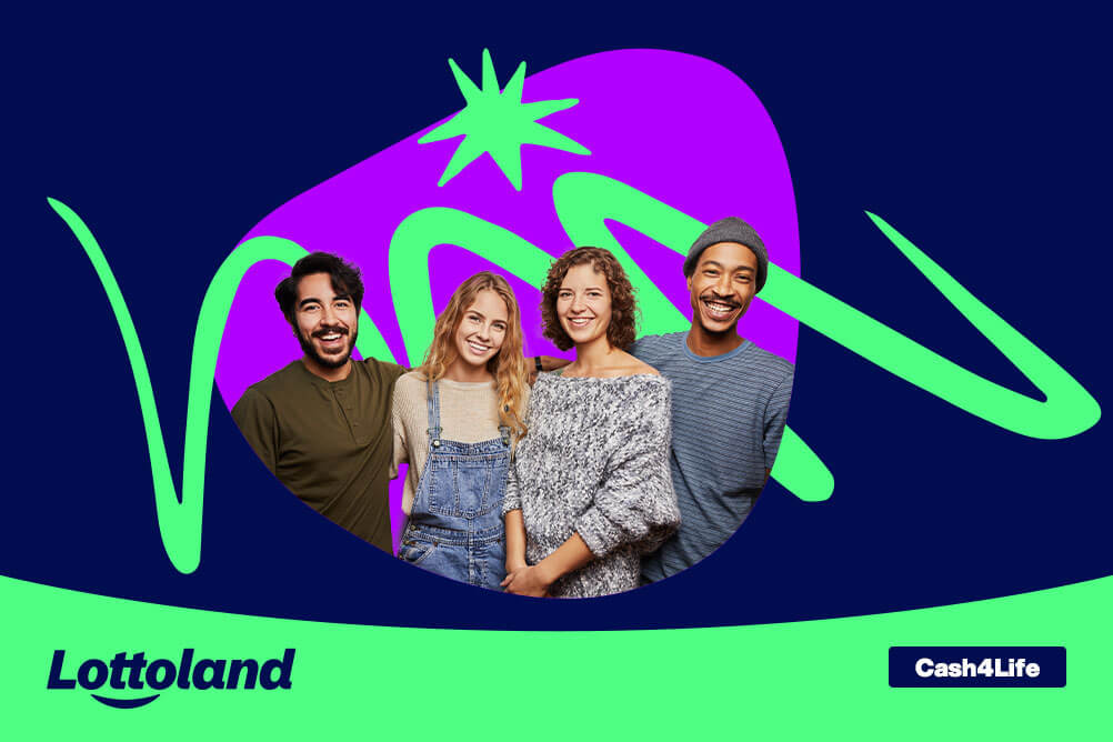 Cash4Life Jackpot at Lottoland Group of happy people celebrating that Cash4Life is now available at Lottoland.